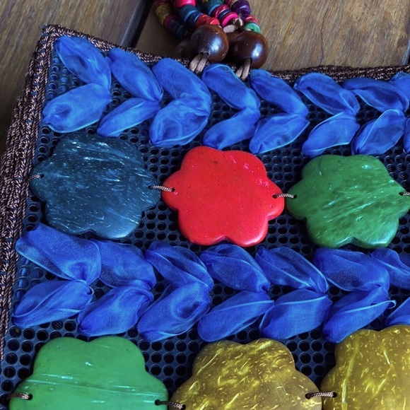 🔅host pick🔅Vintage Handmade Summer Bag with ribbon & beads - Picture 5 of 10